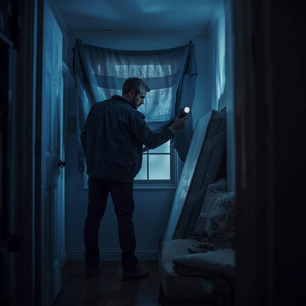 Fenster mit Decken, Matratzen oder stabilen Möbeln abschirmen.